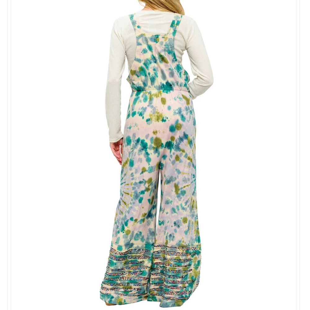 Yak & Yeti 25697 Tie Dye Overall Patchwork Boho Razer Cut.  Various Sizes. NWT. - Picture 3 of 3